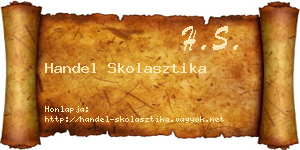 Handel Skolasztika névjegykártya